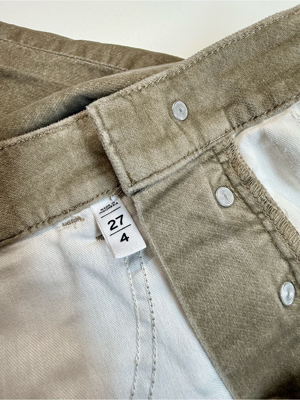 LOFT Velvet Touch Kick Flare Pants, Size 4/27 Taupe Button Fly Stretch - Picture 10 of 13